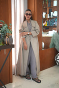 Beige Trench Coat Abaya-free size