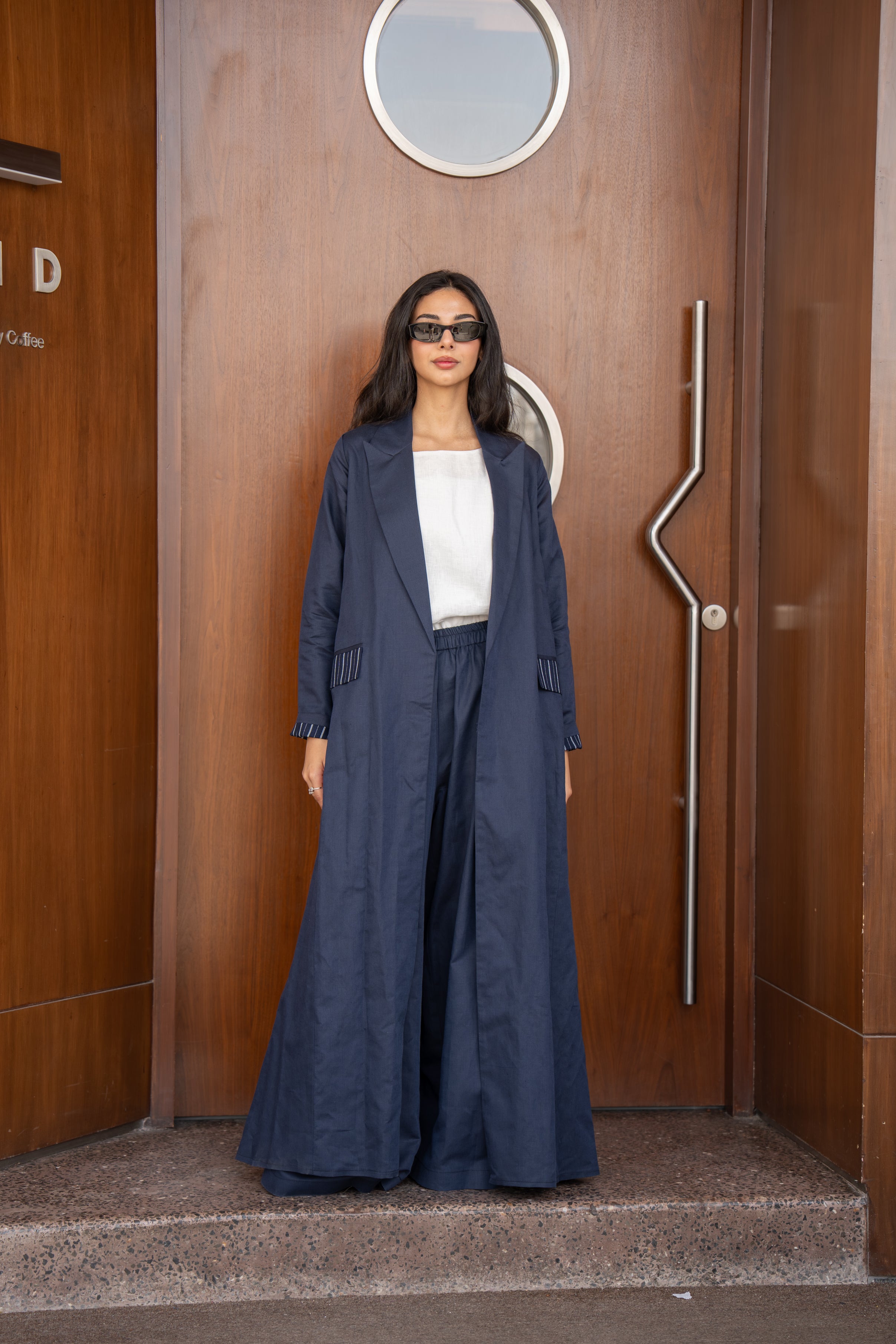 Navy linen abaya