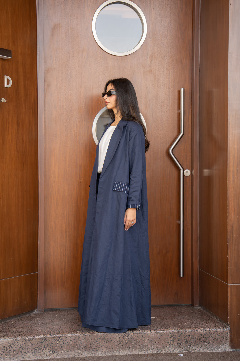 Navy linen abaya