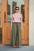 Light pink Linen Blouse & Pants Set