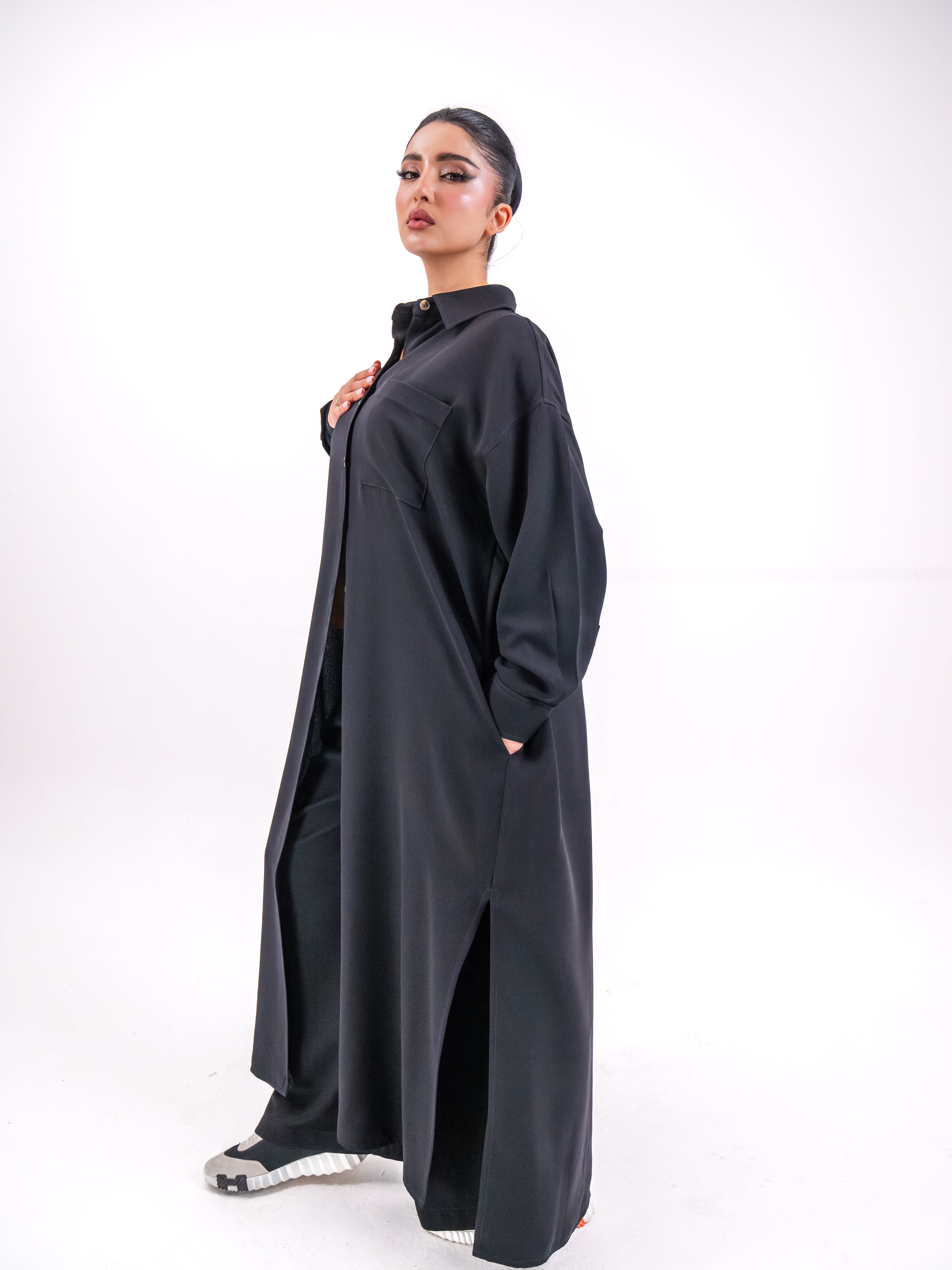 Free Size Crepe Abaya with Side Pocket