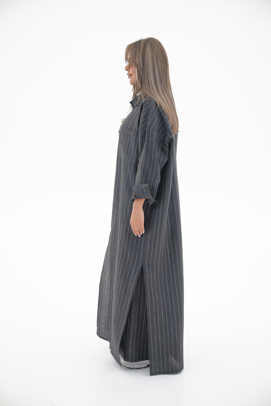 Black Striped Linen Set(full set)-60