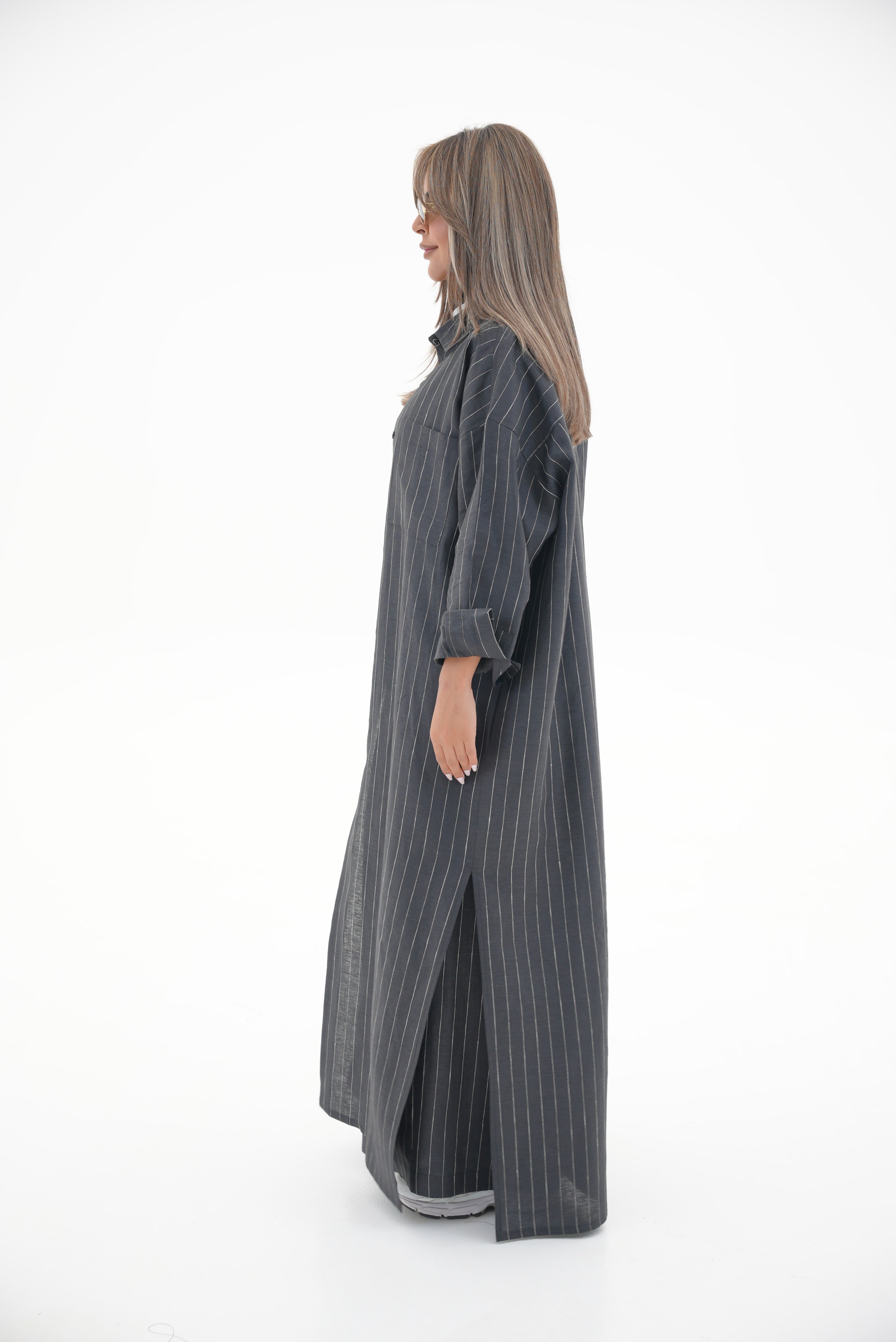Black Striped Linen Set(full set)-60