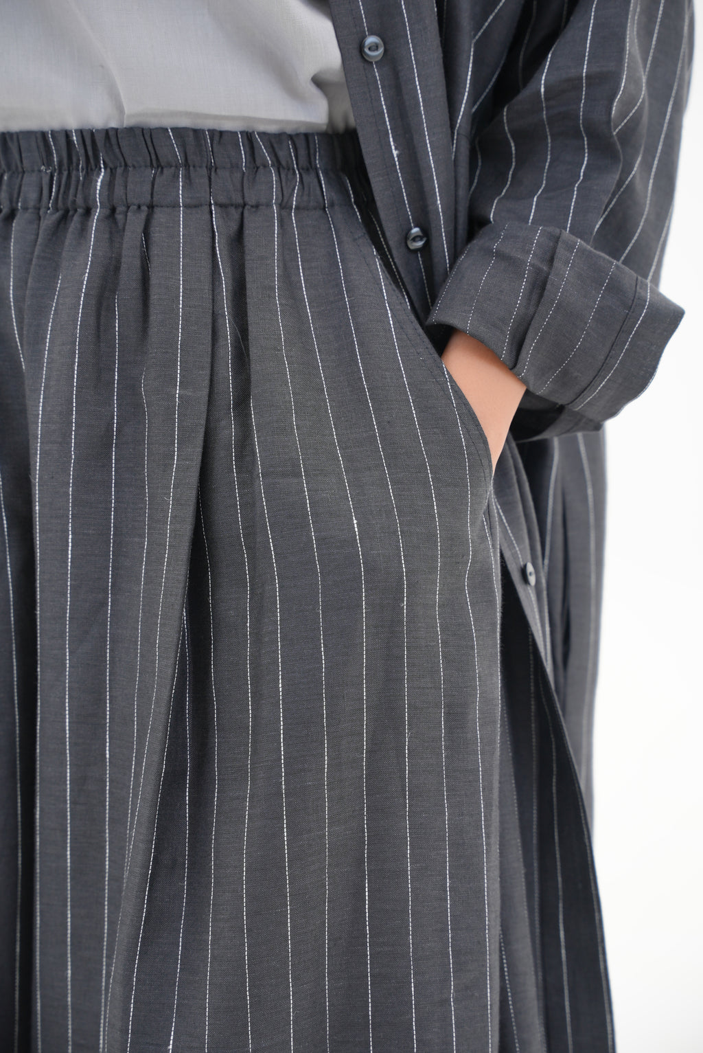 Black Striped Linen Set(full set)-60
