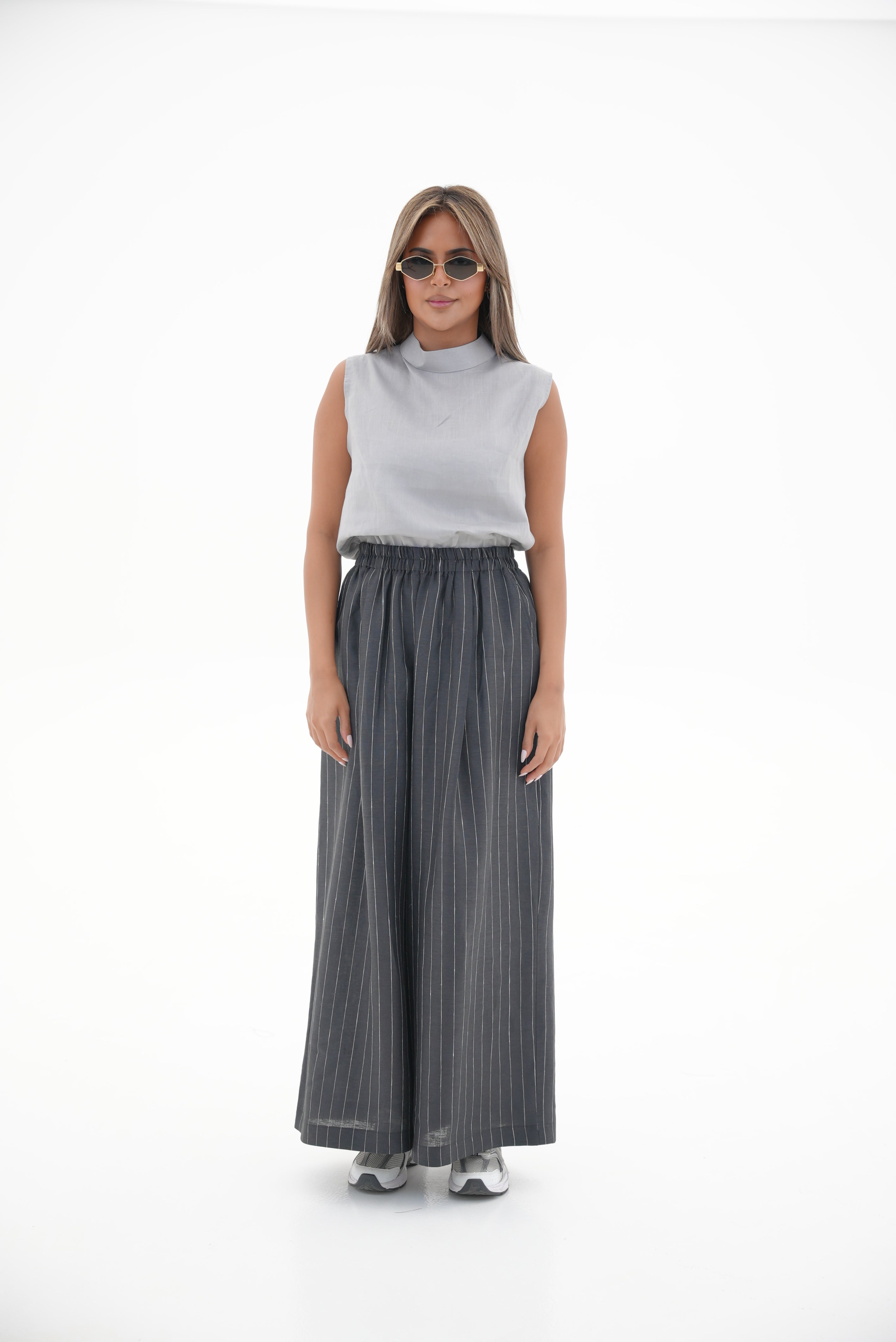 Black Striped Linen Set(full set)-60