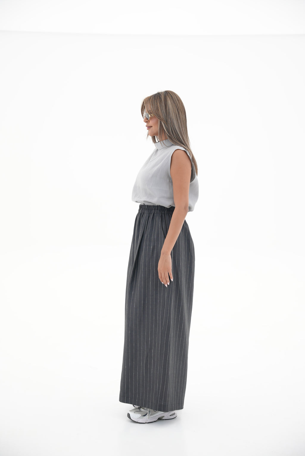 Black Striped Linen Set(full set)-60