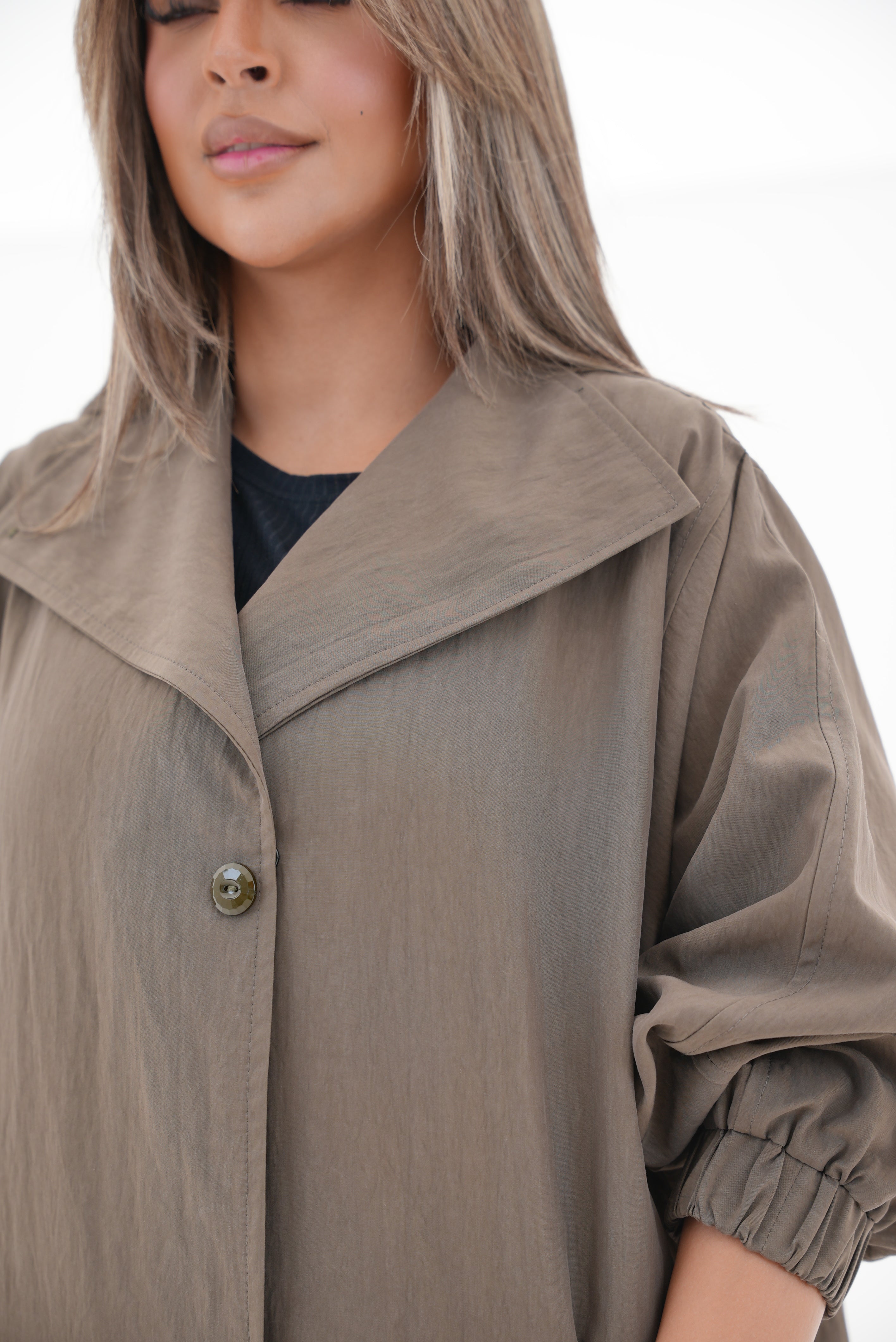 Brown Trench Coat Abaya-59