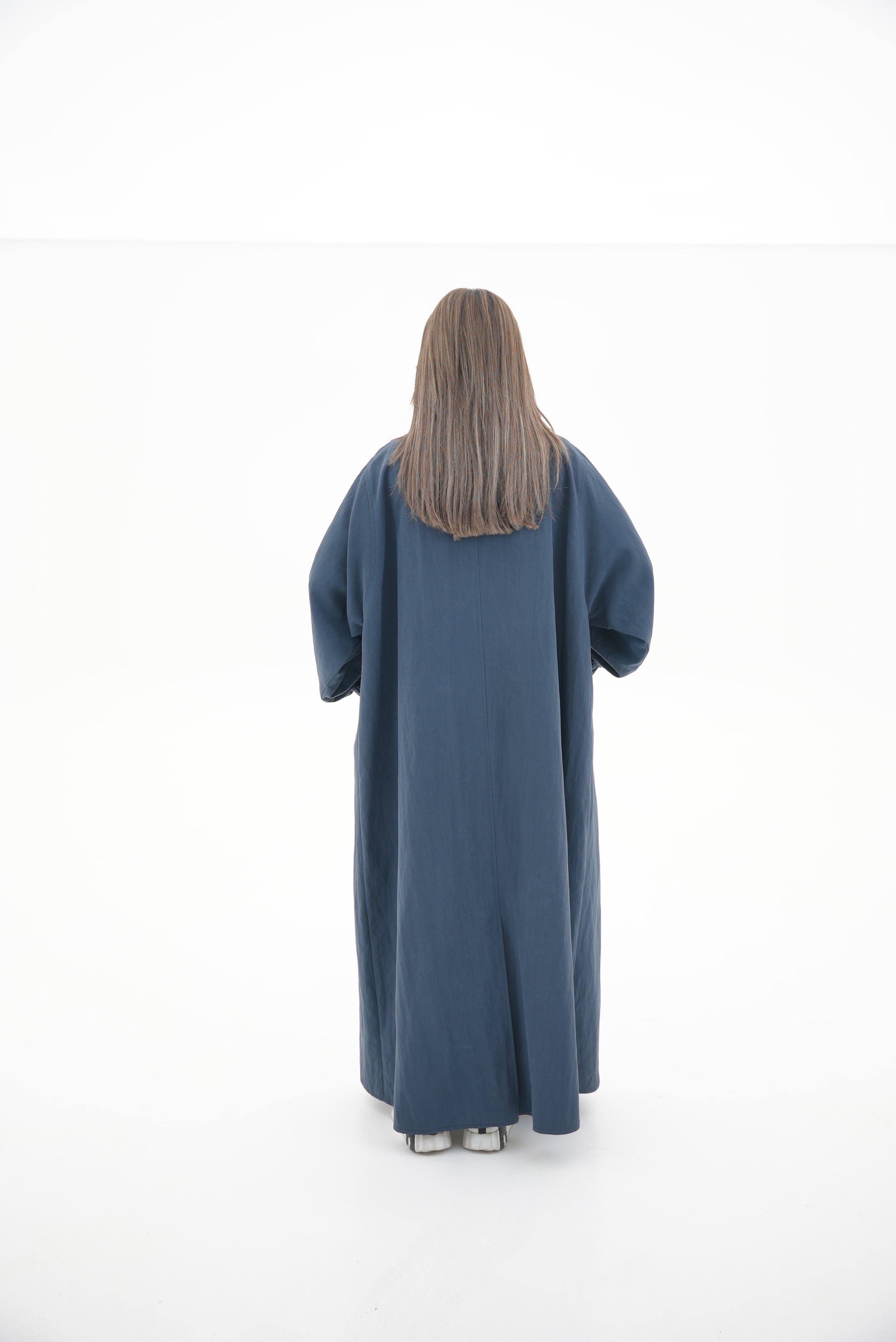 Navy Trench Coat Abaya - 57