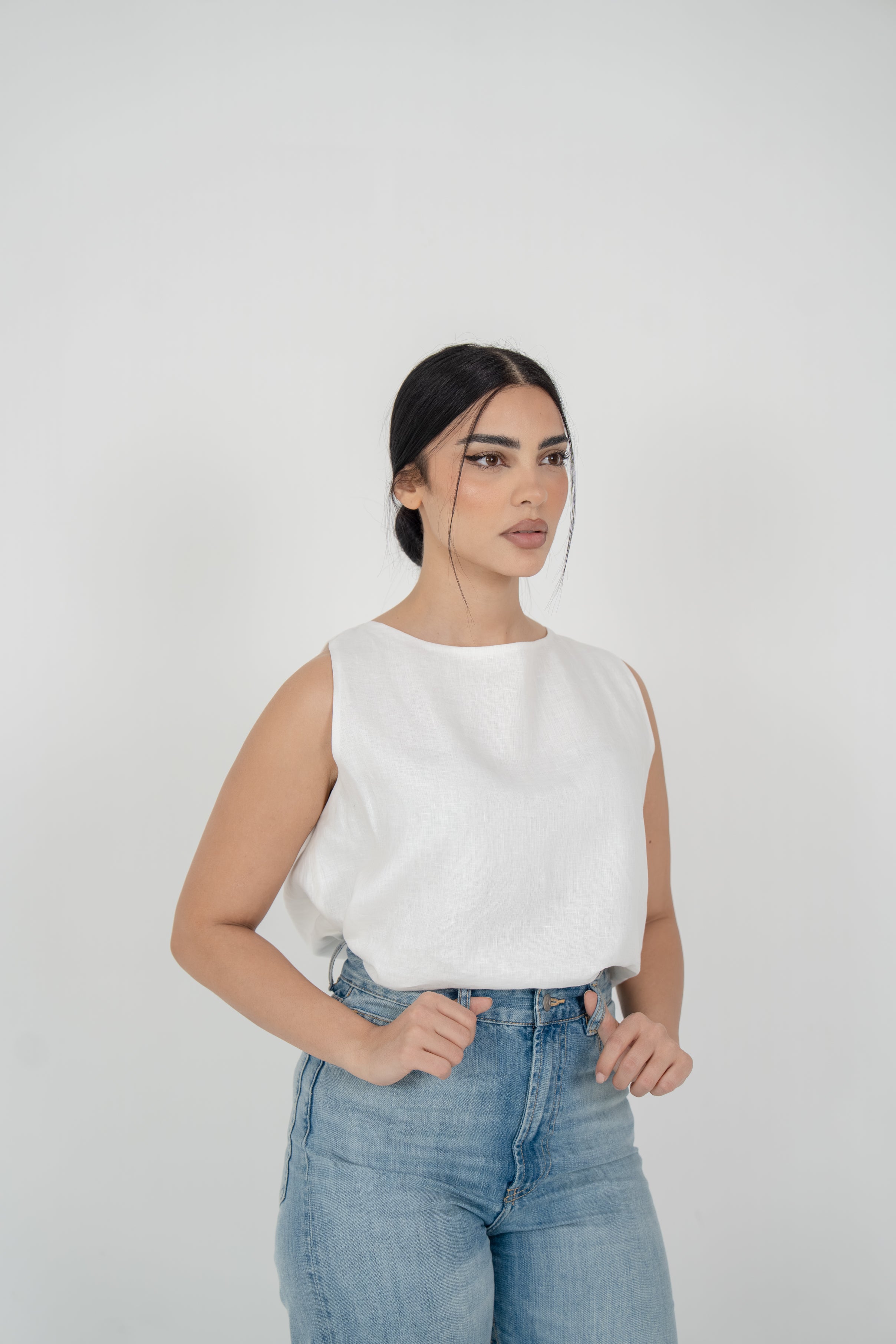 Off-White Linen Blouse