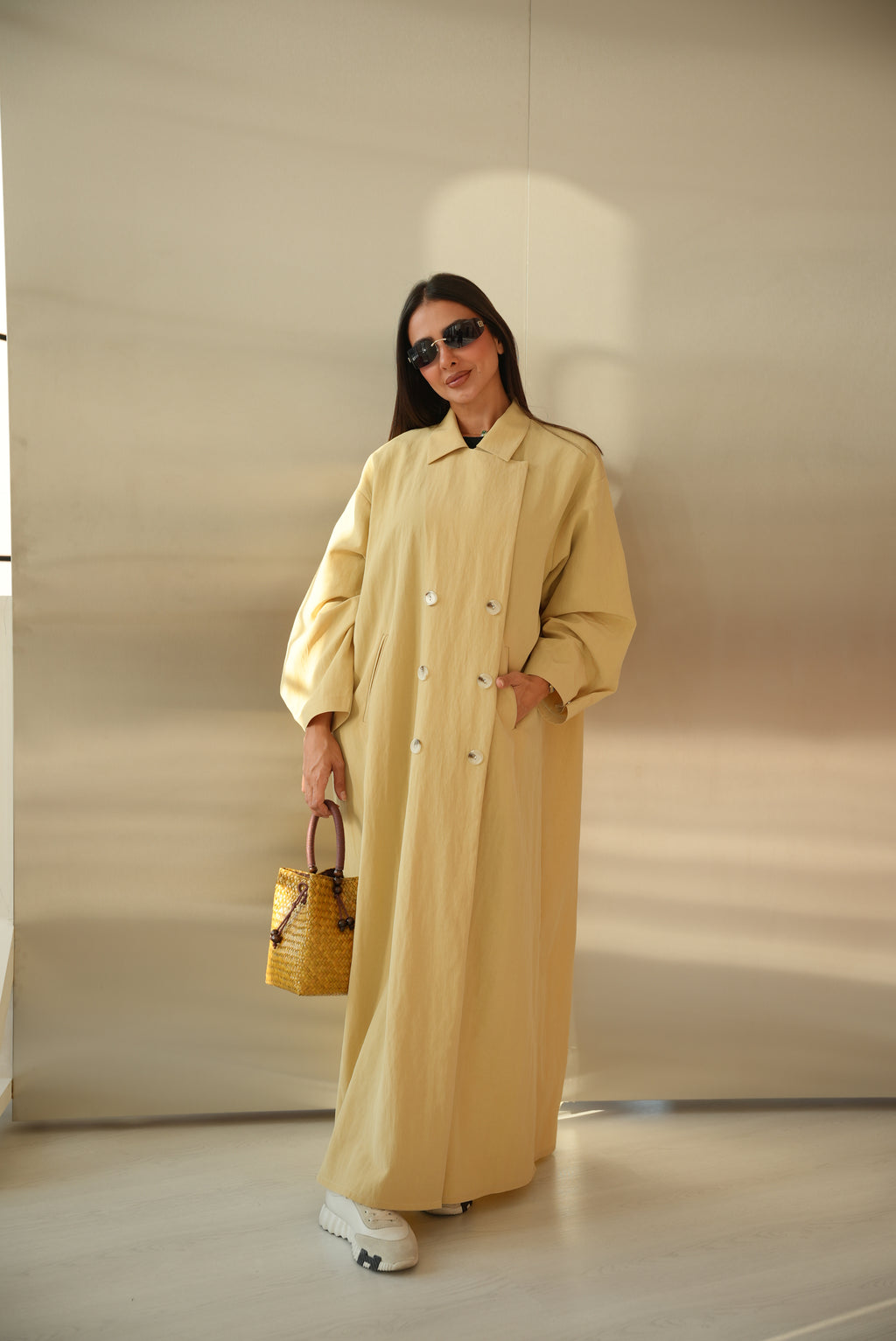 Lemon Trench Coat Abaya-55