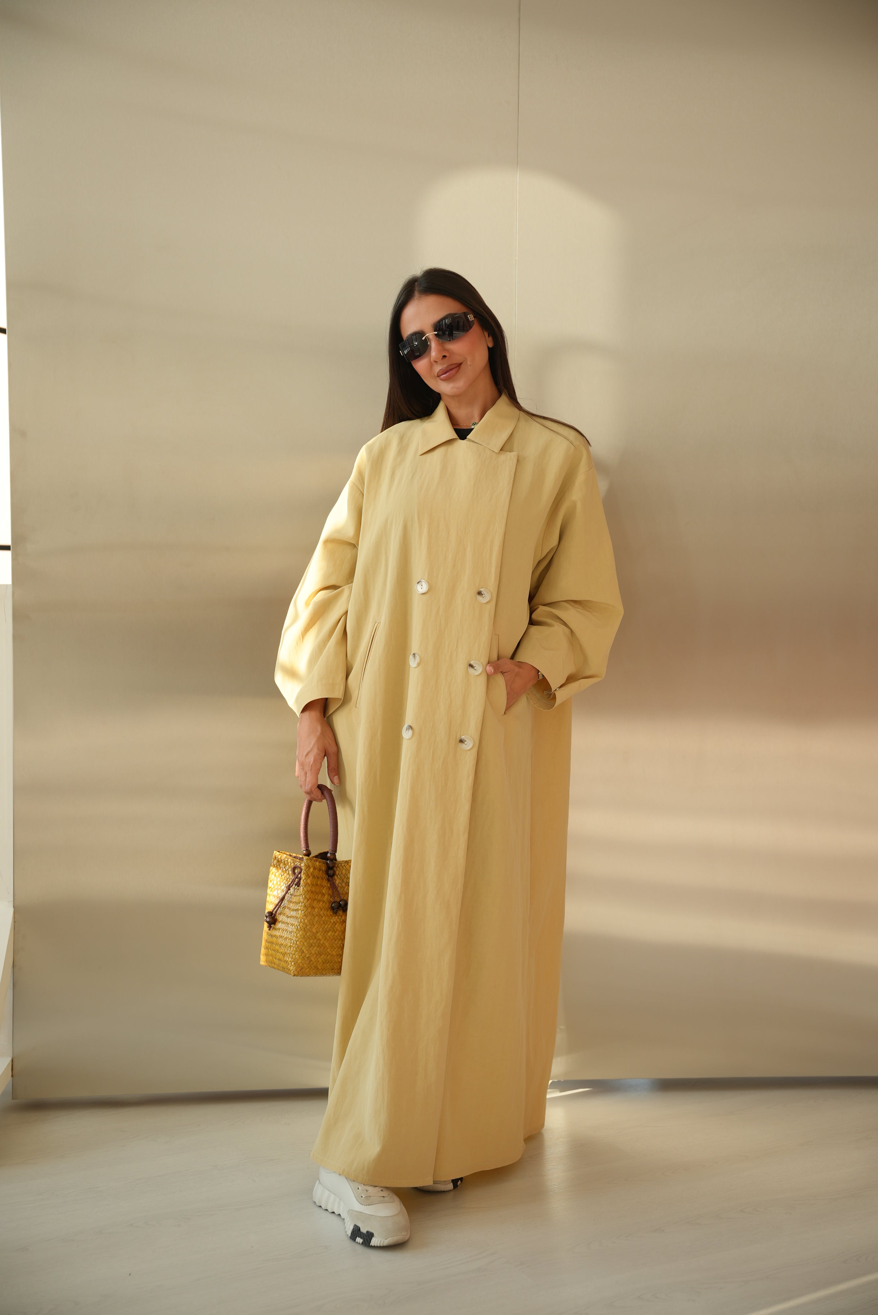 Lemon Trench Coat Abaya-55